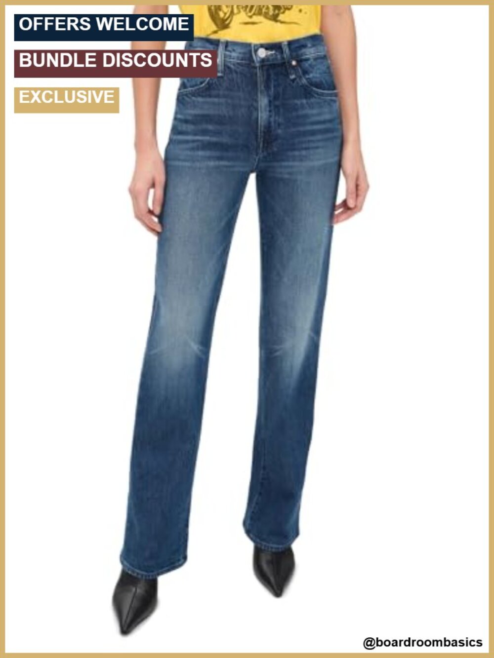 The Kick It Jeans High Rise Straight Fit 5-Pocket Mid-Weight Low-Stretch Denim